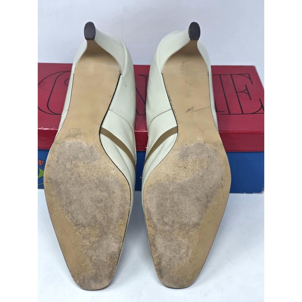 Fanfares Connie VTG 50s Mod Bandstand Bone Babydoll Bow Pumps, Box Size 10 B/AA - Picture 16 of 16
